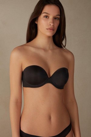 Intimissimi Anna Bandeau in Ultralight Microfiber BH Dame Sort | DK4843RW