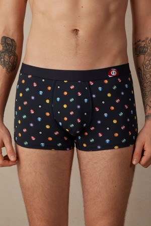 Intimissimi Billiard in Stretch Supima® Bomulds Boxer Herre Blå | DK3415TV