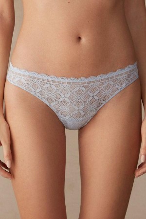 Intimissimi Blonder and Microfiber Brazilian Trusser Dame Blå | DK3571TV