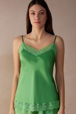 Intimissimi Blonder and Silk Tank Top Dame Mintgrønne | DK4315FM