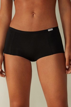 Intimissimi Bomulds Boyshorts Trusser Dame Sort | DK3716HK