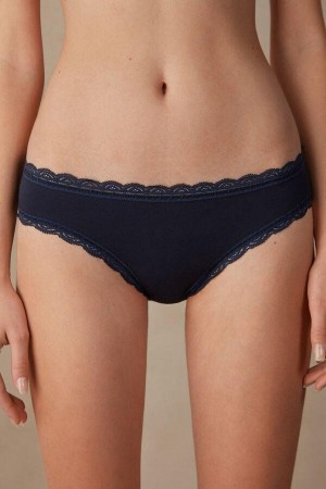 Intimissimi Bomulds and Blonder Trusser Dame Blå | DK3668SO