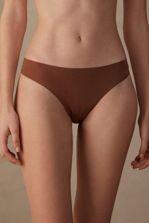 Intimissimi Brazilian in Seamless Ultra Light Microfiber Trusser Dame Mørkebeige | DK3508HK