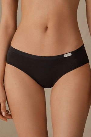 Intimissimi Cozy in Bomulds Trusser Dame Sort | DK3659ZG