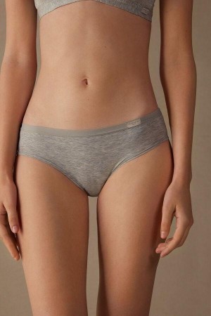 Intimissimi Cozy in Bomulds Trusser Dame Lysegrå | DK3656VD