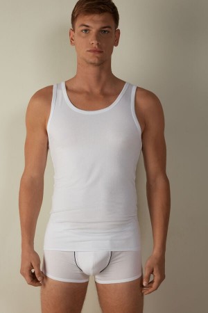 Intimissimi Crew Neck Tank Top Herre Hvide | DK3021JJ