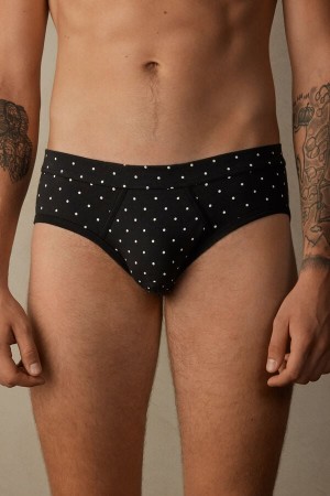 Intimissimi Dotted in Stretch Supima® Bomulds Trusser Herre Sort | DK3335FM