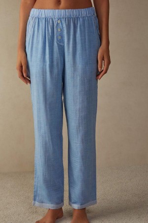 Intimissimi Early in the Morning Bomulds Cloth Pants Pyjamas Dame Lyseblå | DK3986YU