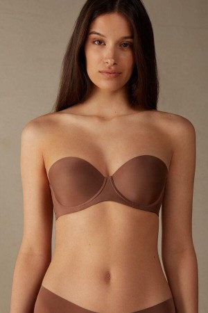 Intimissimi Giada Microfiber Bandeau BH Dame Mørkebeige | DK4948NB