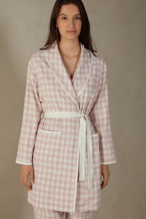 Intimissimi Gingham Lover Cloth Robe Pyjamas Dame Lyserød | DK3848DN