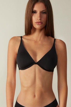 Intimissimi Giulia Balconette in Ultralight Microfiber BH Dame Sort | DK4443HK