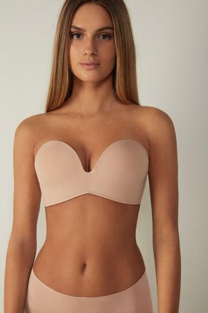 Intimissimi Laura Microfiber Bandeau BH Dame Beige | DK4932GL