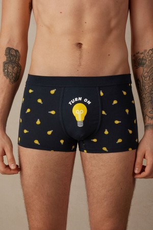 Intimissimi Light Bulb in Stretch Supima® Bomulds Boxer Herre Blå Lyse | DK3434AP