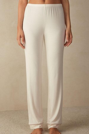 Intimissimi Long Micromodal Trousers Pyjamas Dame Lysegul Hvide | DK4048FM