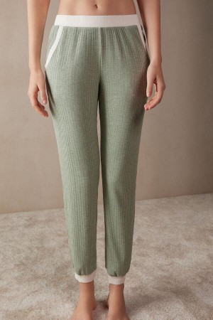 Intimissimi Lost in Fields Full Length Pants in Modal Pyjamas Dame Grøn | DK4018NB