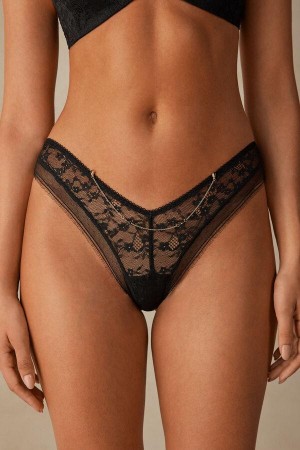 Intimissimi Luxury Treats ‘80s Stil Brazilian Trusser Dame Sort | DK3554XF