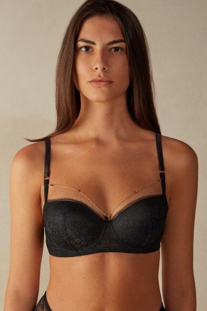 Intimissimi Luxury Treats Sofia Balconette BH Dame Sort | DK5011AP