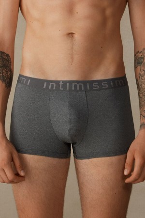 Intimissimi Microfiber Logo Shorts Boxer Herre Dyb Grå | DK3483FM