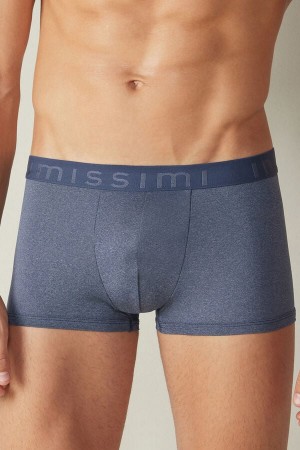 Intimissimi Microfiber Logo Shorts Boxer Herre Blå | DK3463OR