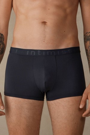 Intimissimi Microfiber Logo Shorts Boxer Herre Blå | DK3439YU