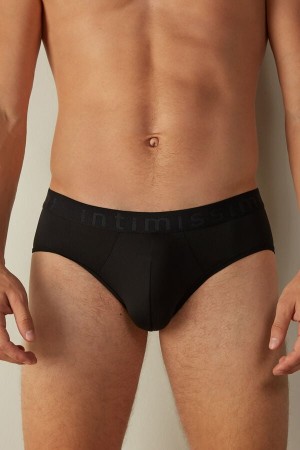 Intimissimi Microfiber with Logo Detail Trusser Herre Sort | DK3386UT