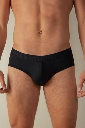 Intimissimi Microfiber with Logo Detail Trusser Herre Blå | DK3385IS