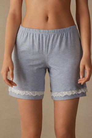 Intimissimi Modal Shorts with Blonder Details Pyjamas Dame Lyseblå | DK4067WY