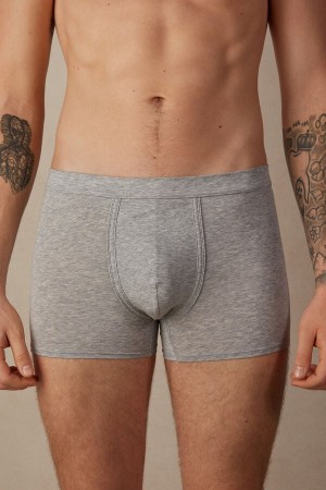 Intimissimi Natural Fresh Supima® Bomulds Boxer Herre Lysegrå | DK3482GL