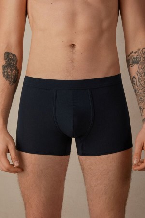 Intimissimi Natural Fresh Supima® Bomulds Boxer Herre Blå | DK3425DN