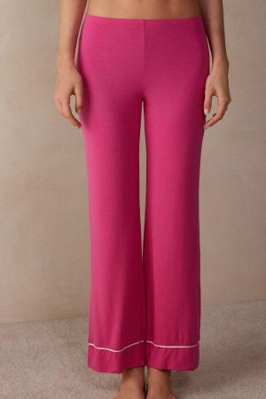 Intimissimi Pretty Flowers Full Length Modal Pants Pyjamas Dame Lyserød Hvide | DK4015WY