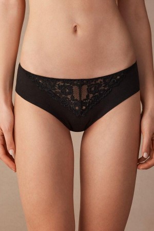 Intimissimi Pretty Flowers Seamless Bomulds Trusser Dame Sort | DK3652QZ