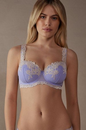 Intimissimi Pretty Flowers Sofia Balconette BH Dame Lavendel Hvide | DK4569DN