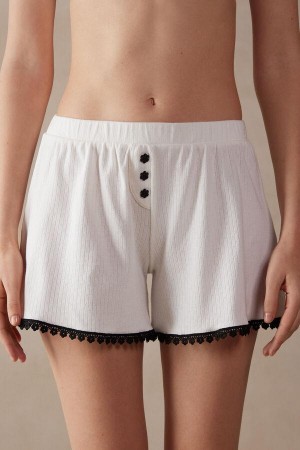 Intimissimi Pure Joy Bomulds Shorts Pyjamas Dame Hvide | DK4083DN