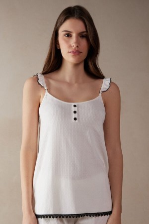 Intimissimi Pure Joy Bomulds Tank Top Dame Hvide | DK4306HK