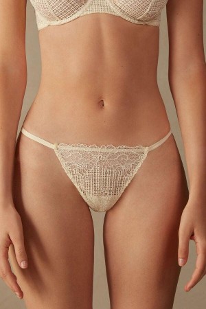 Intimissimi Romantic Heritage String Thong Trusser Dame Hvide | DK3781EX