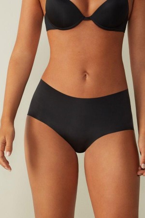 Intimissimi Seamless Microfiber Hipster Trusser Dame Sort | DK3721AP