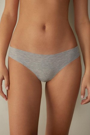 Intimissimi Seamless Supima® Bomulds Brazilian Trusser Dame Lysegrå | DK3492TV