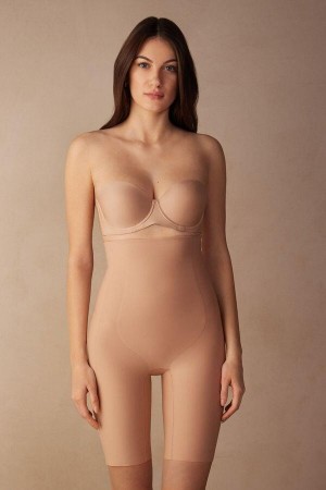 Intimissimi Shaping Shorts in Seamless Microfiber Trusser Dame Beige | DK3753RW