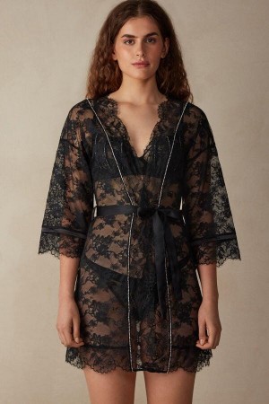 Intimissimi Shine High Like Stars Blonder Kimono Pyjamas Dame Sort | DK3854UT