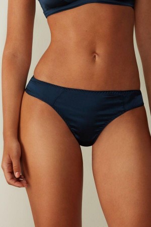 Intimissimi Silk Cheeky Briefs Trusser Dame Blå | DK3538AP