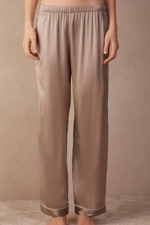 Intimissimi Silk Satin Pants Pyjamas Dame Beige | DK3983OR