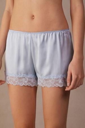 Intimissimi Silk Shorts Pyjamas Dame Blå | DK4080HK