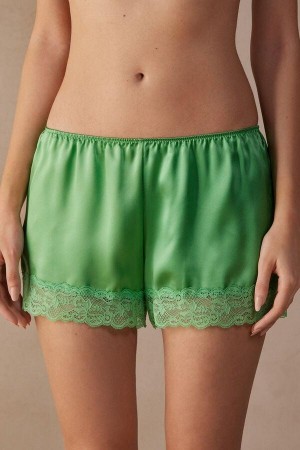 Intimissimi Silk Shorts Pyjamas Dame Mintgrønne | DK4078JJ