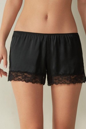 Intimissimi Silk Shorts Pyjamas Dame Sort | DK4050SO