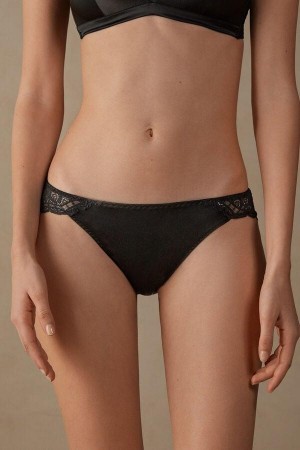 Intimissimi Silk and Blonder Briefs Trusser Dame Sort | DK3608LH