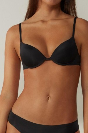 Intimissimi Simona Microfiber Super Push-Up BH Dame Sort | DK4713UT