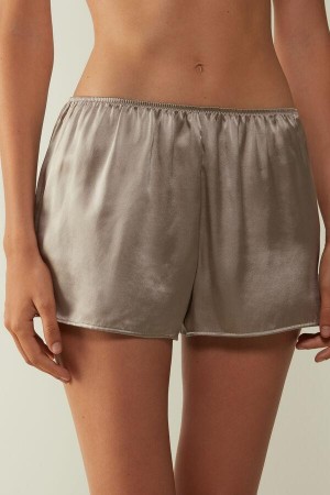 Intimissimi Smooth Silk-Satin Shorts Pyjamas Dame Beige | DK4064TV