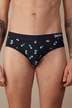 Intimissimi Smurf in Stretch Supima® Bomulds Trusser Herre Blå | DK3343YU