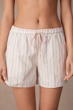 Intimissimi Soft Spring Bomulds Cloth Shorts Pyjamas Dame Beige Lyserød Striber | DK4084SO