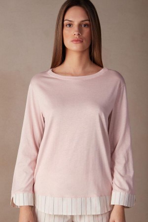 Intimissimi Soft Spring Long Sleeve Bomulds Top Pyjamas Dame Lyserød | DK3922JJ